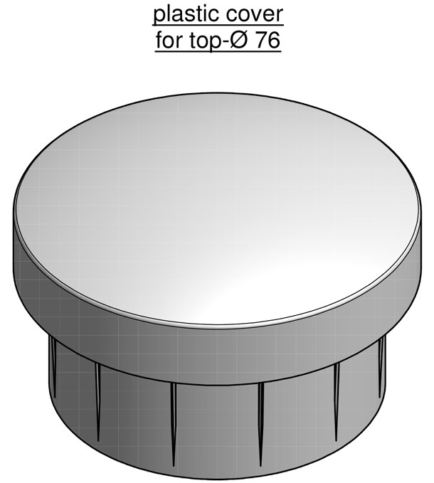 Pole cap made of plastic for 76 mm pole top