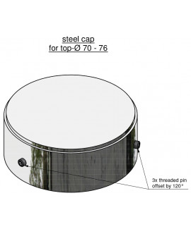 Steel cap D: 88,9 for 70-76mm top