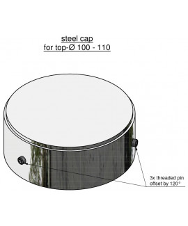 Steel cap D: 121 for 100-110mm top