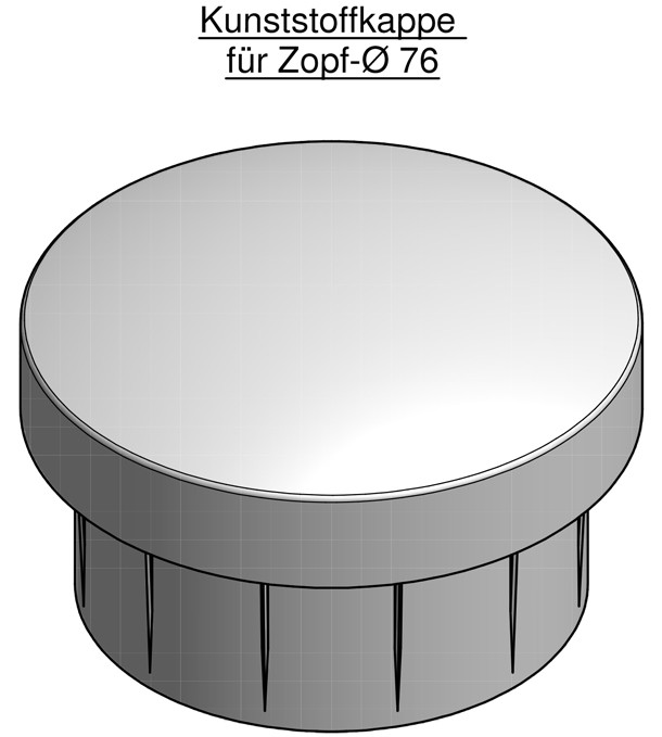 Mastkappe aus Kunststoff für 76 mm Zopf