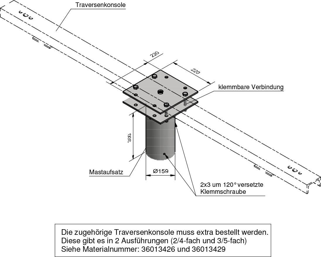 Traversenunterteil für Zopf 133 - 142