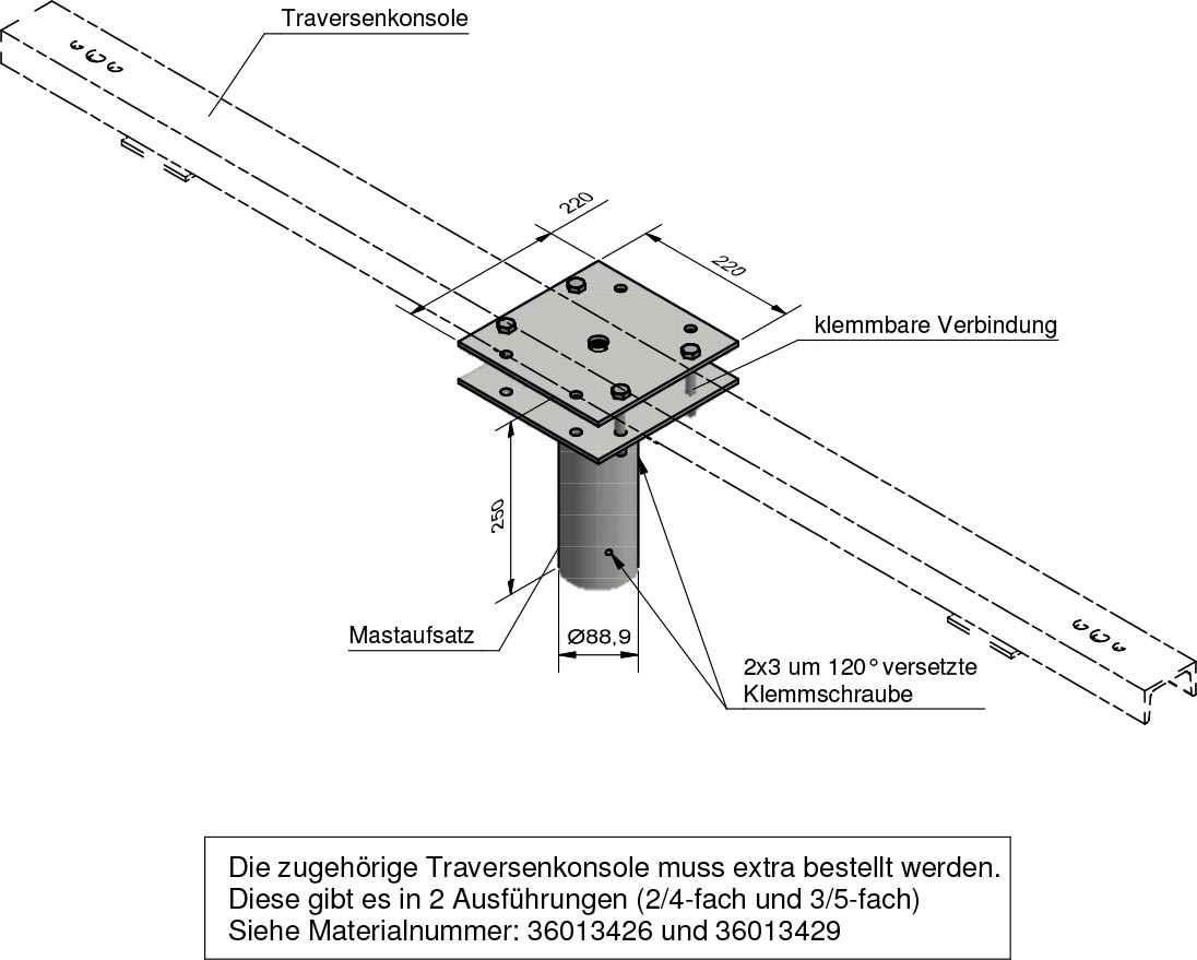 Traversenunterteil für Zopf 76